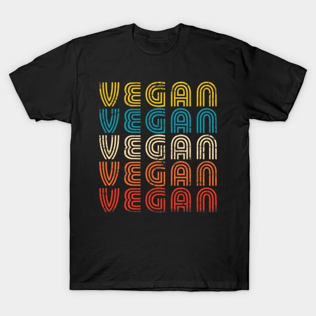 Retro Vintage Vegan Veganism T-Shirt by kennethhibson